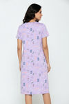 Zivame Farm Lore Knit Cotton Knee Length Nightdress - Lilac Breeze — thumbnail 3